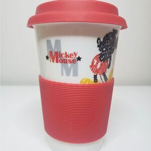 ‎Disney Mickey Mouse Porcelain Tumbler with Removable Silicone Lid and Sleeve